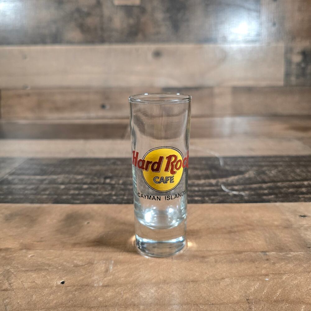 Hard Rock Cafe Cayman Islands Tall Shot Glass Shooter Collectible Souvenir